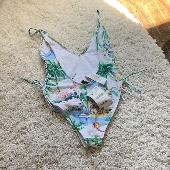 NWT zara tropical one piece swimsuit - Picture 3 of 3